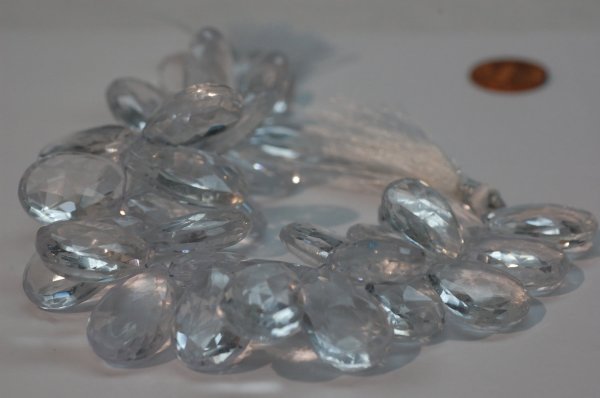 Ice Quartz Pear Faceted