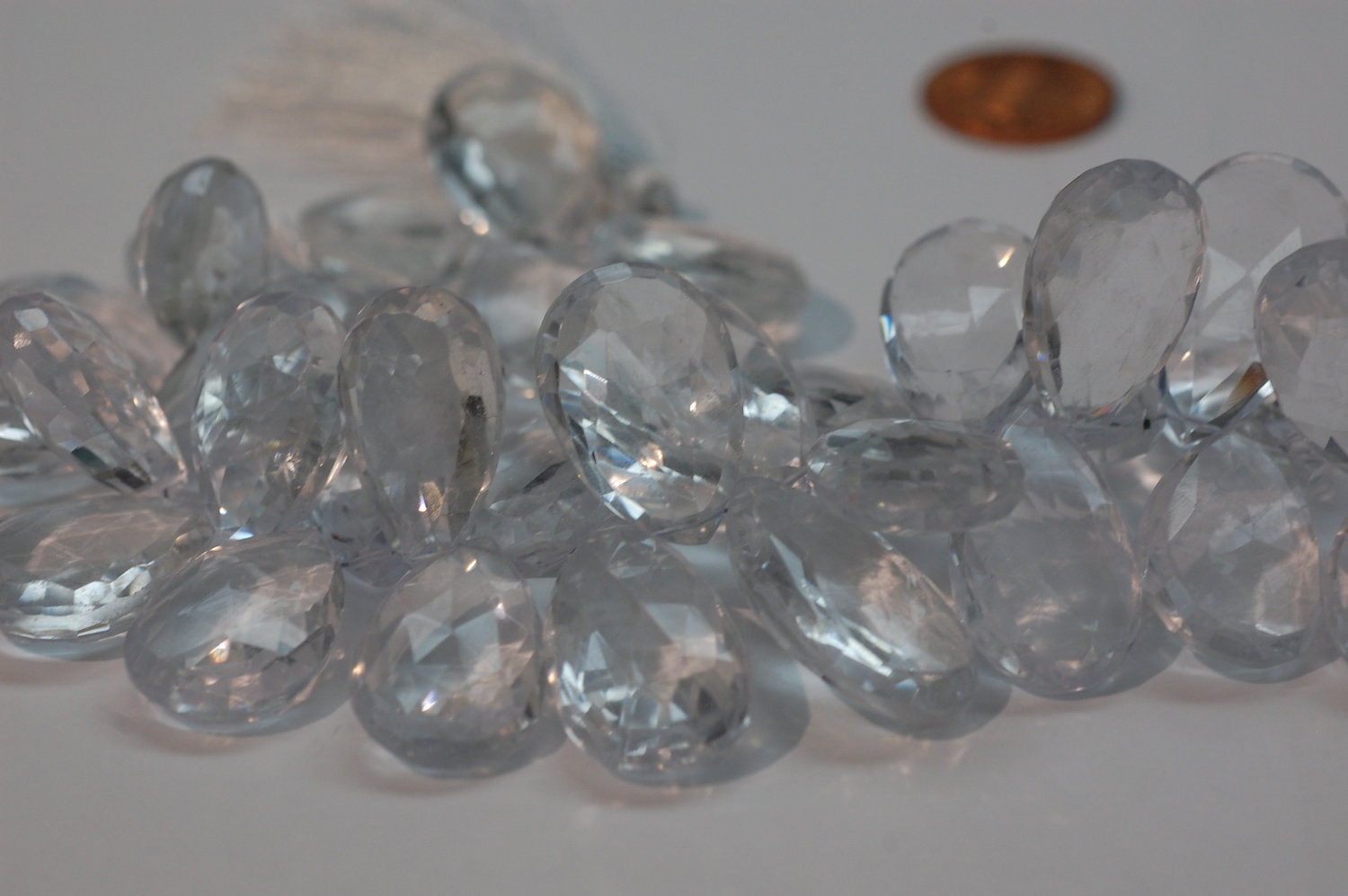Ice Quartz Pear Faceted
