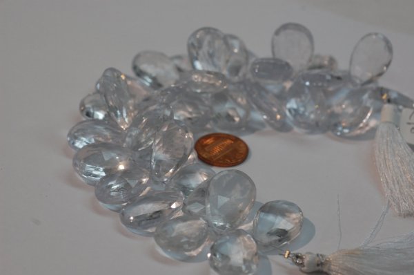 Ice Quartz Pear Faceted