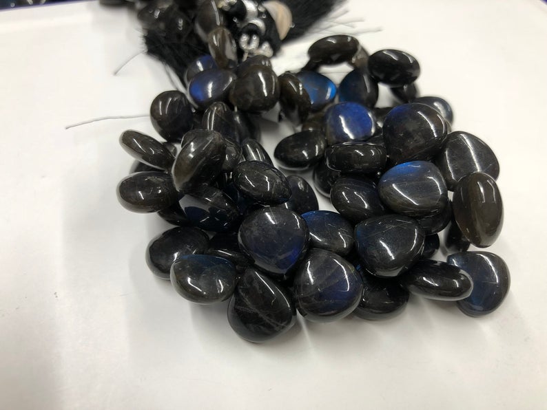 Black Labradorite Hearts Smooth