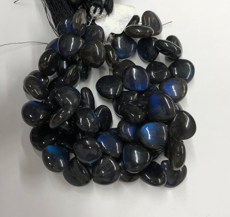 Black Labradorite Hearts Smooth