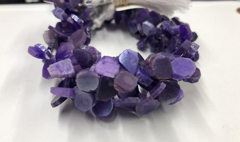 Natural Purple Moonstone Flat Hearts Smooth