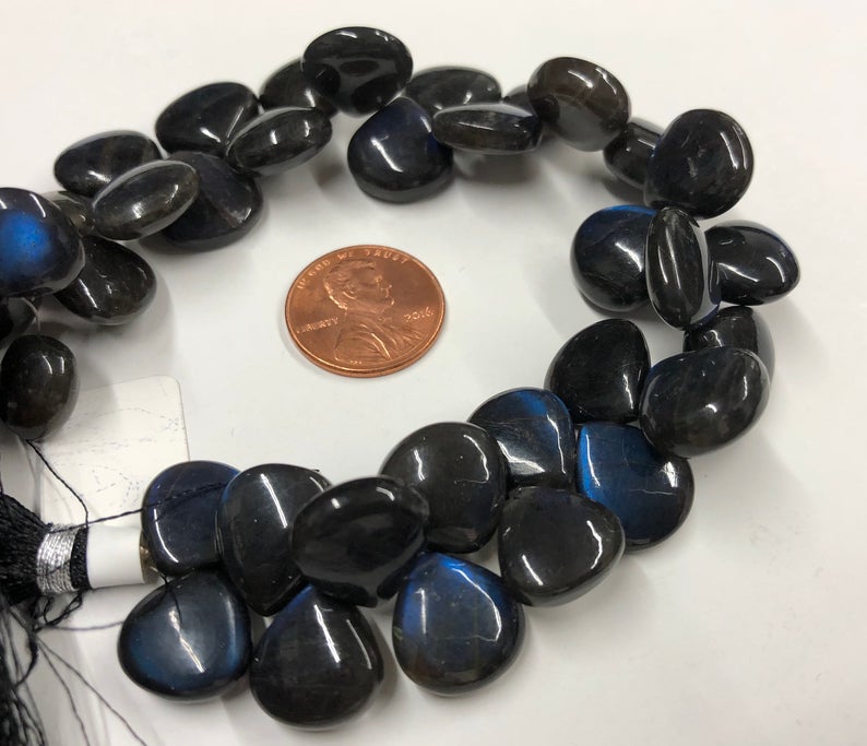 Black Labradorite Hearts Smooth