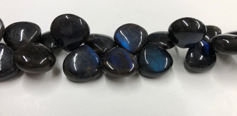 Black Labradorite Hearts Smooth
