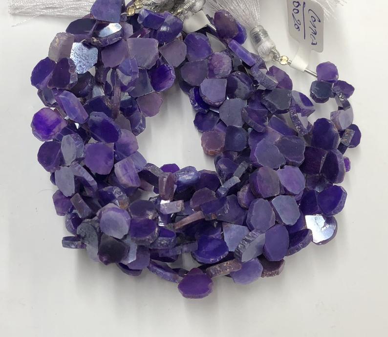 Natural Purple Moonstone Flat Hearts Smooth