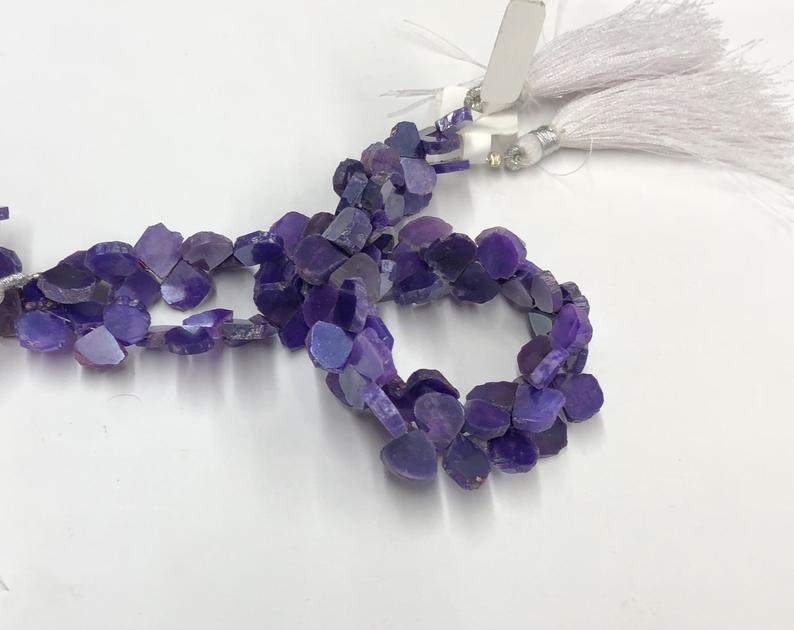 Natural Purple Moonstone Flat Hearts Smooth