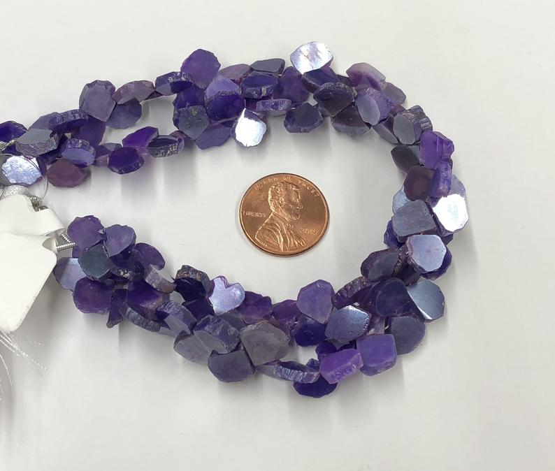 Natural Purple Moonstone Flat Hearts Smooth