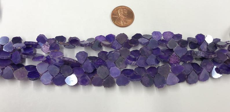 Natural Purple Moonstone Flat Hearts Smooth