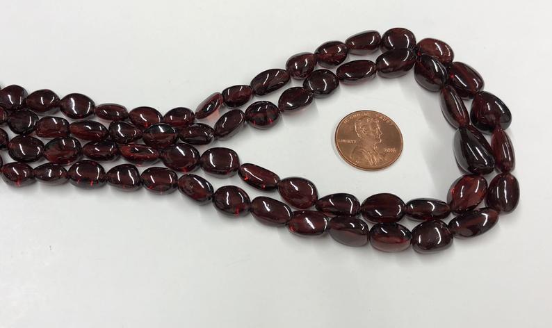 Natural red garnet nuggets smooth