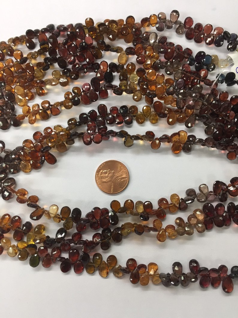 Tundra Sapphire Pears Faceted