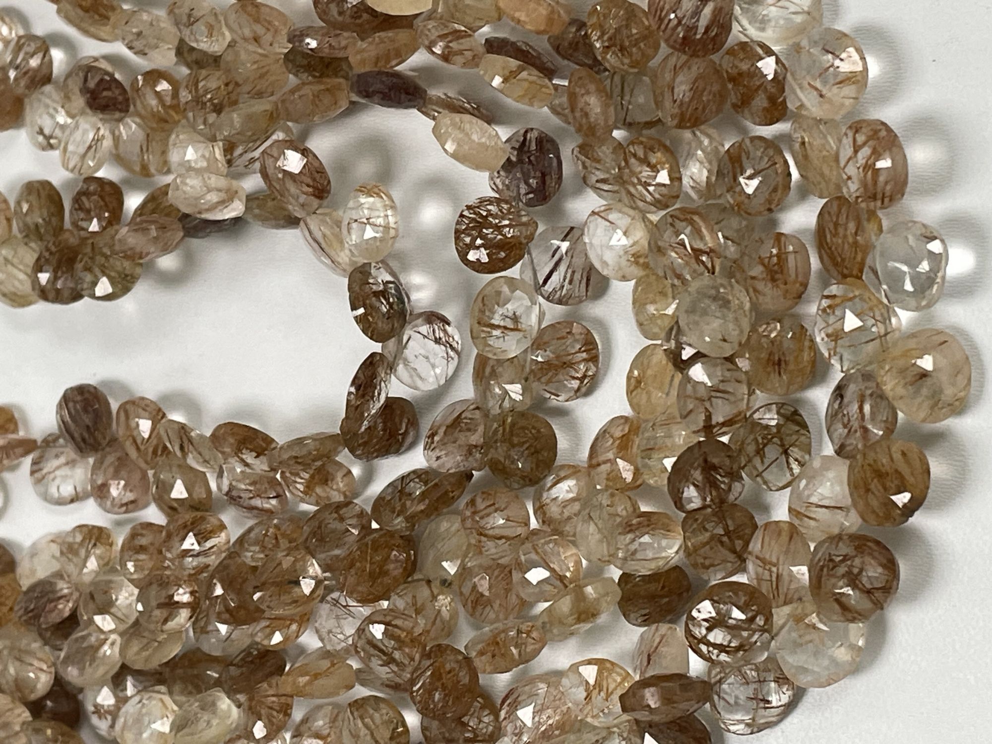 Copper Rutilated Quartz Heart Faceted