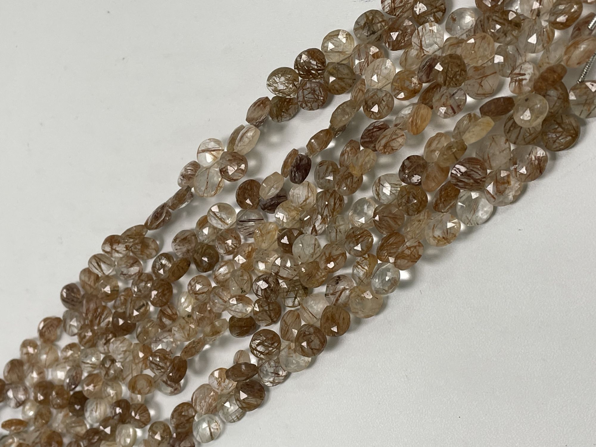 Copper Rutilated Quartz Heart Faceted