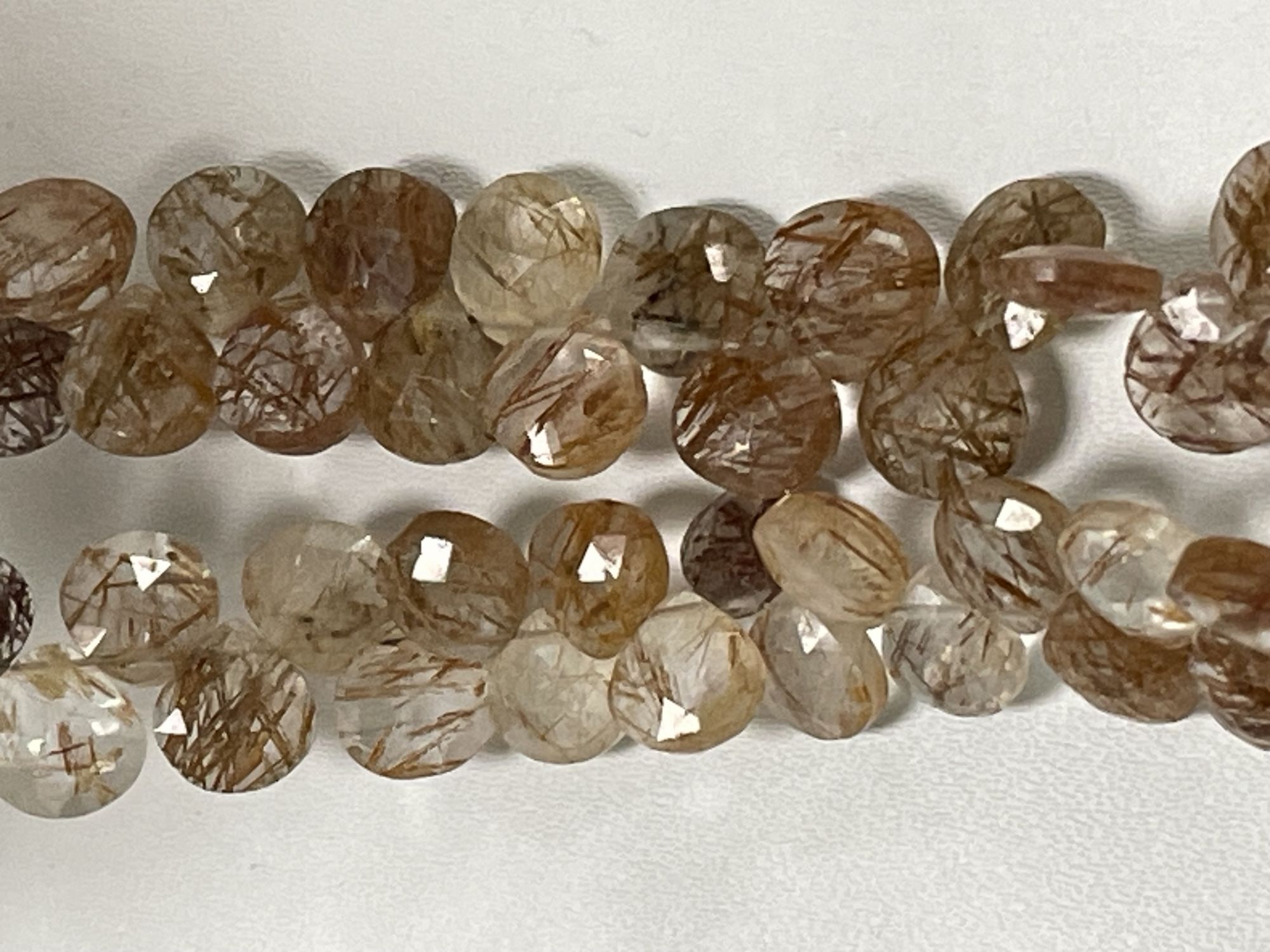 Copper Rutilated Quartz Heart Faceted