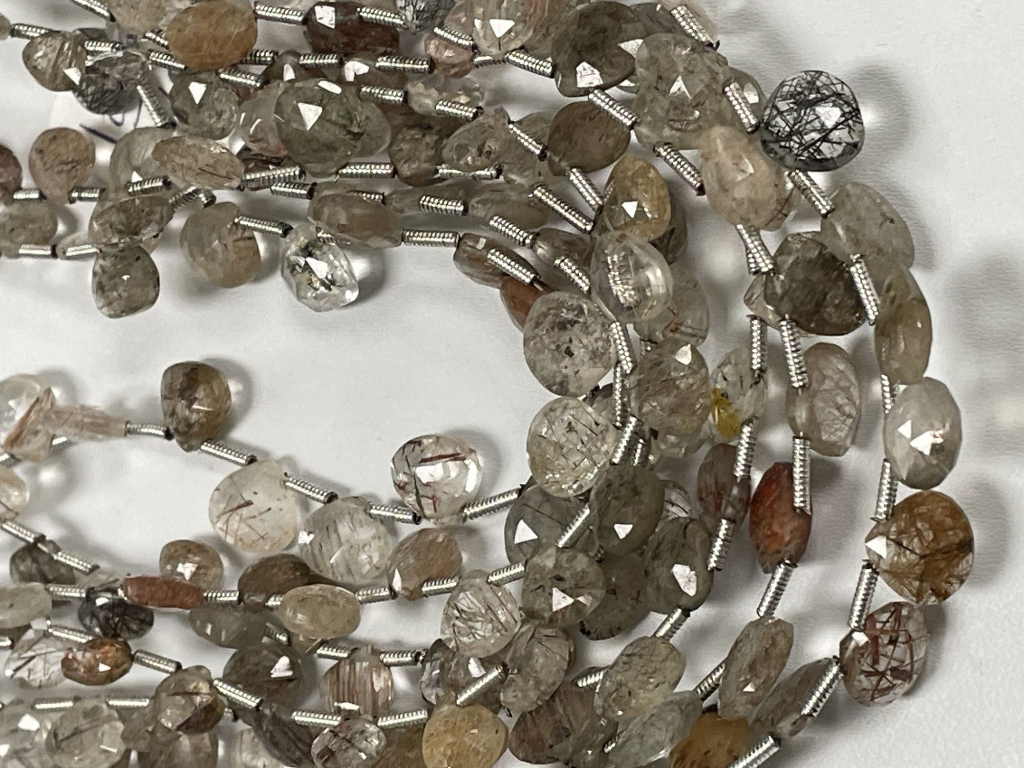 Multi Rutilated Quartz Heart Faceted