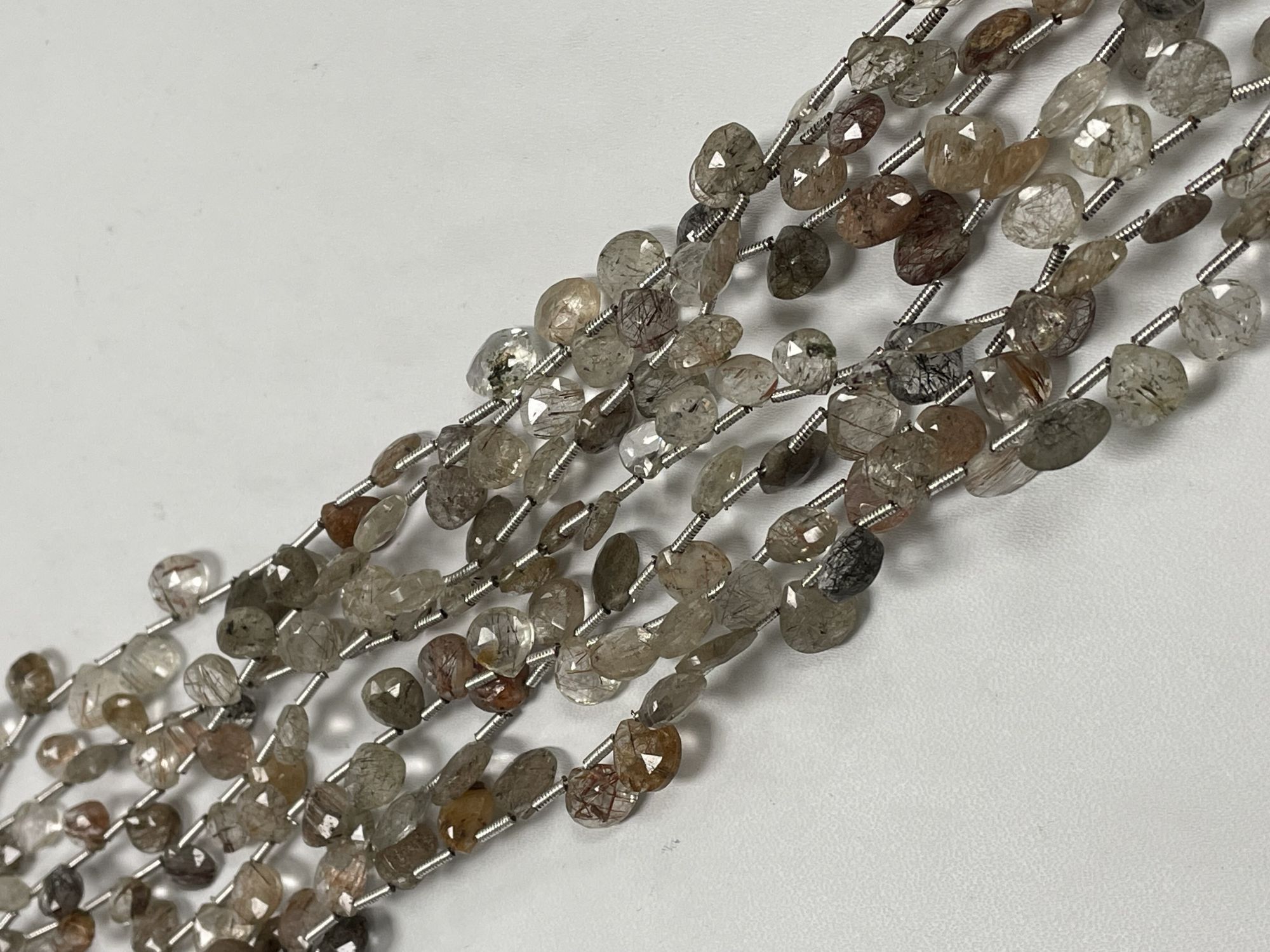 Multi Rutilated Quartz Heart Faceted