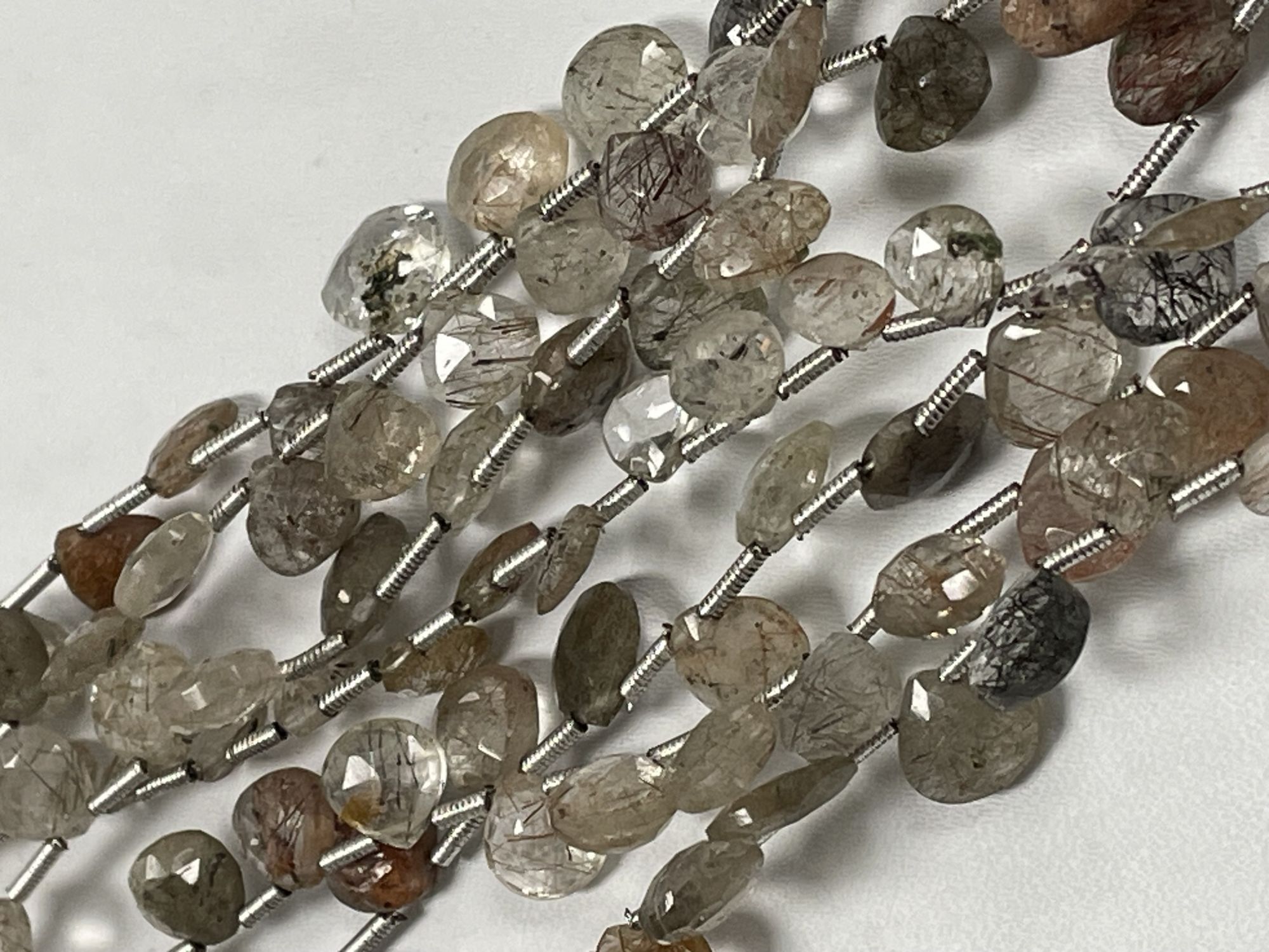 Multi Rutilated Quartz Heart Faceted