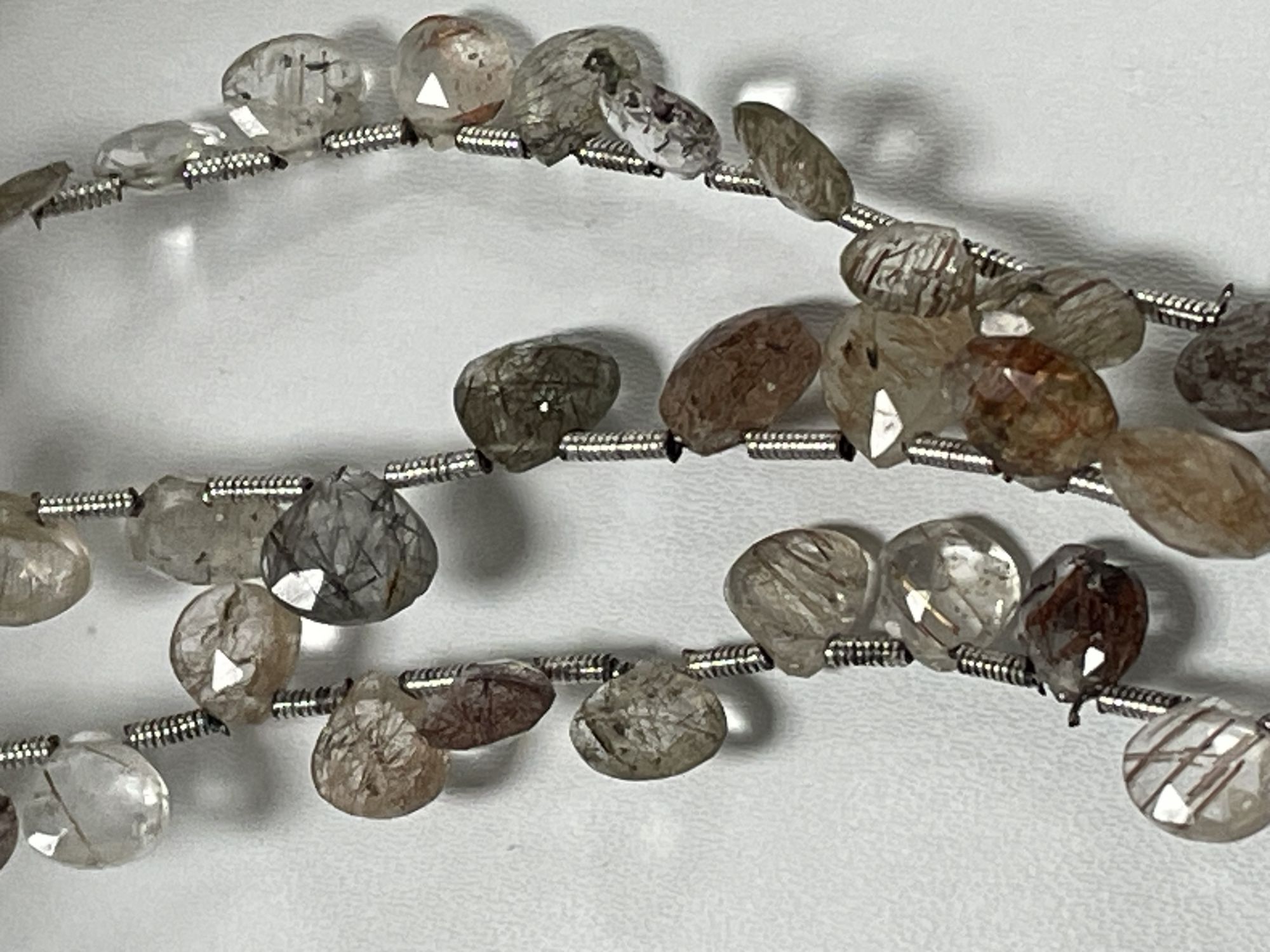 Multi Rutilated Quartz Heart Faceted