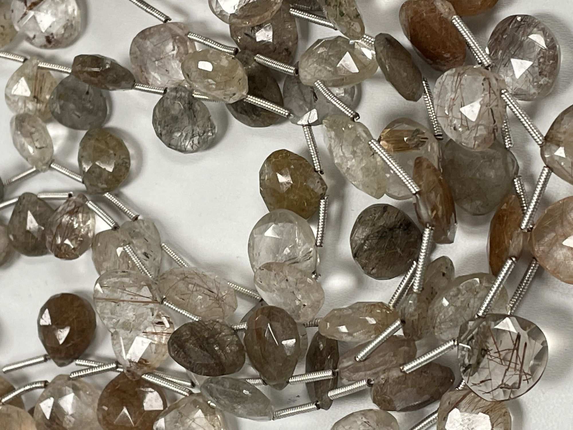 Multi Rutilated Quartz Heart Faceted