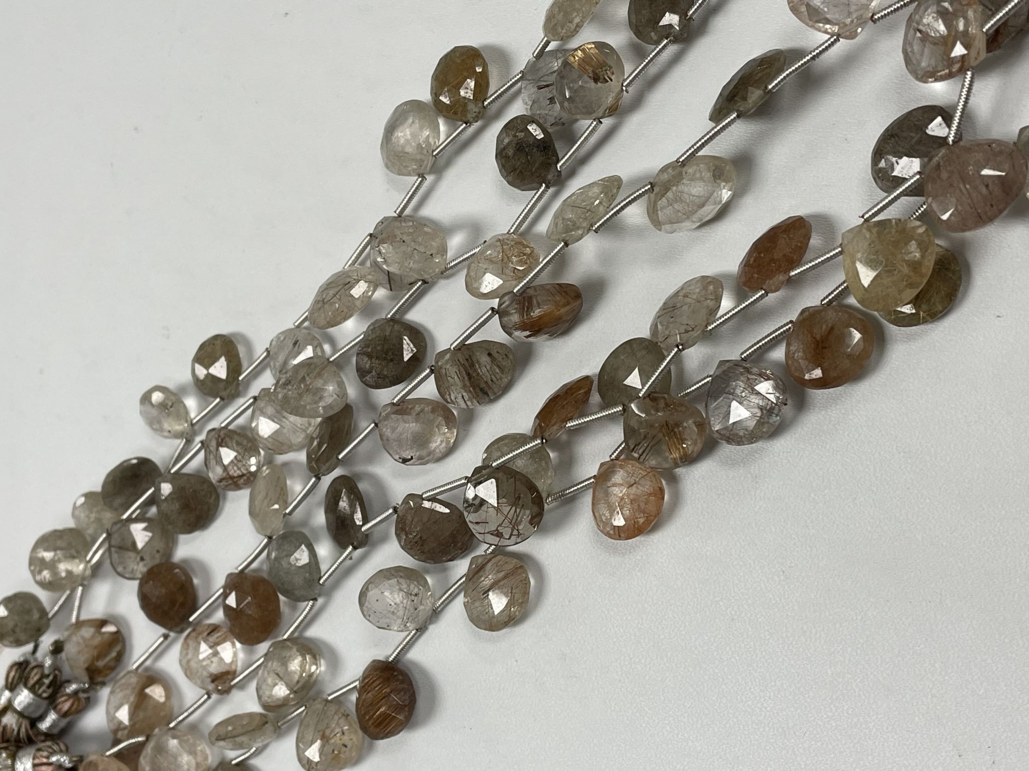 Multi Rutilated Quartz Heart Faceted