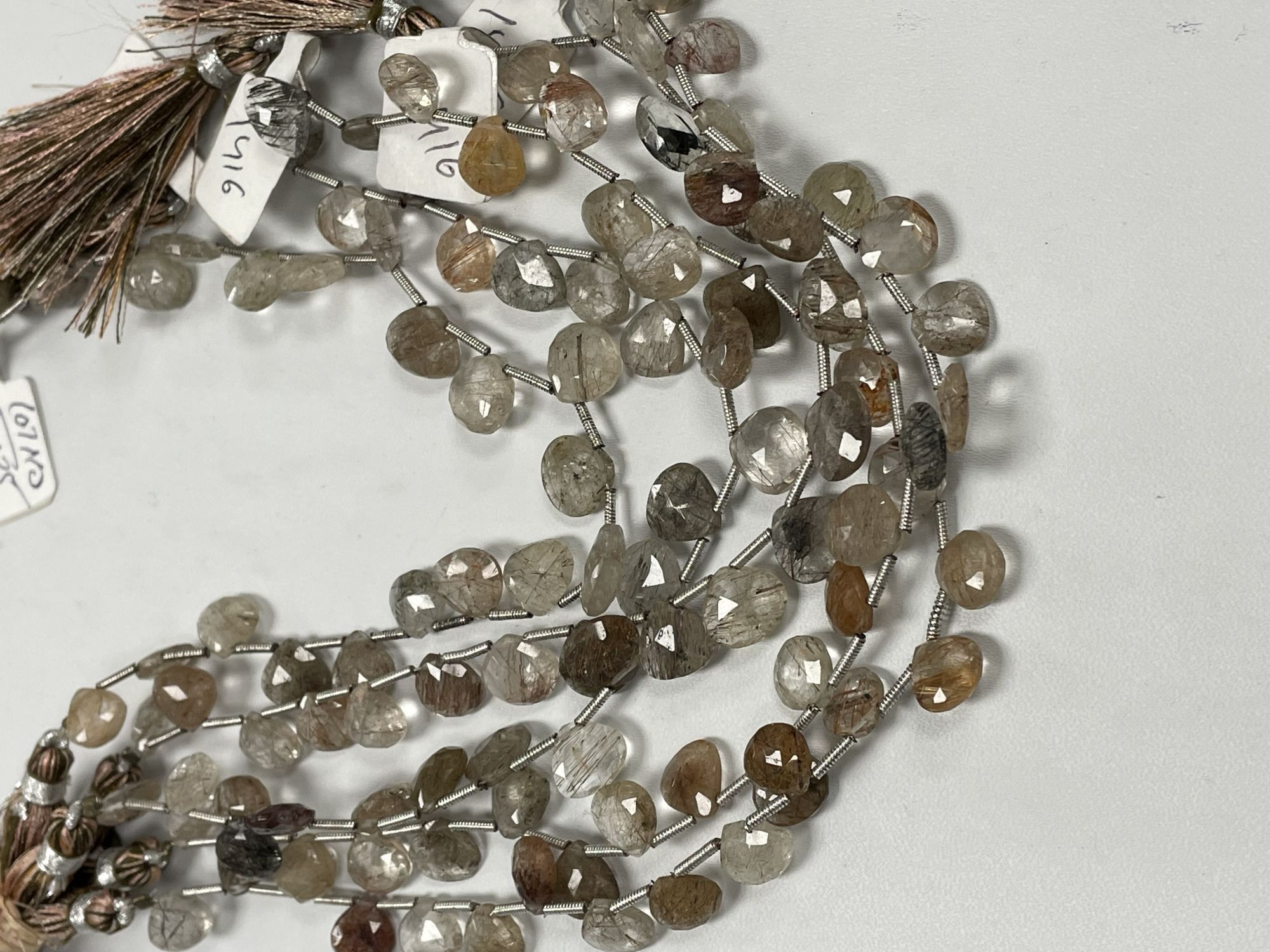 Multi Rutilated Quartz Heart Faceted