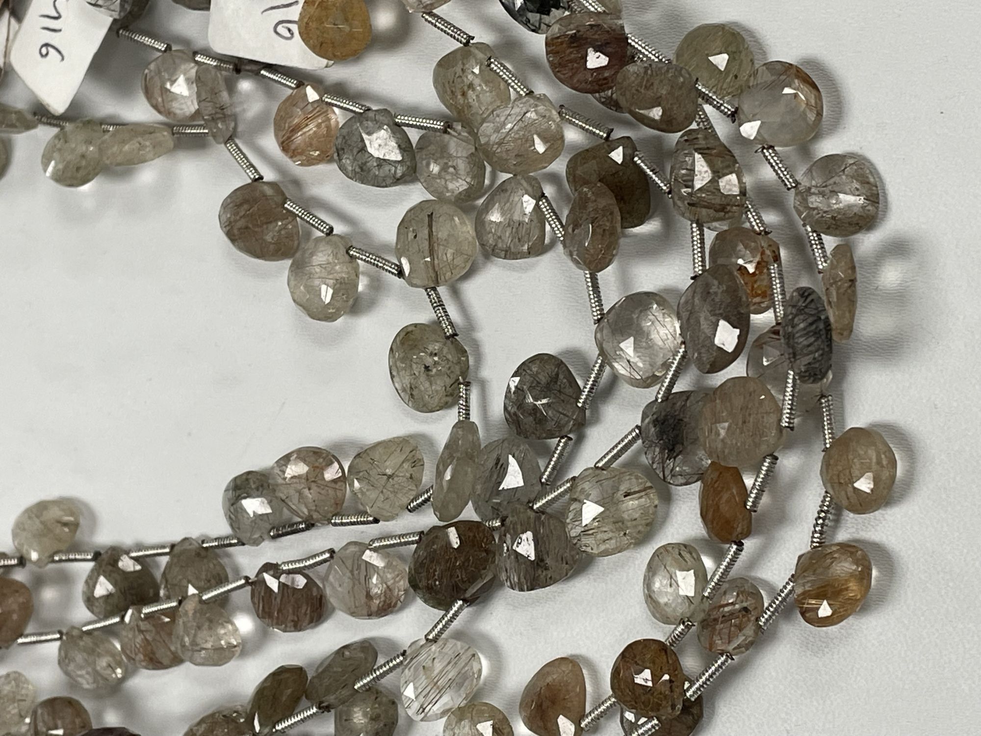 Multi Rutilated Quartz Heart Faceted