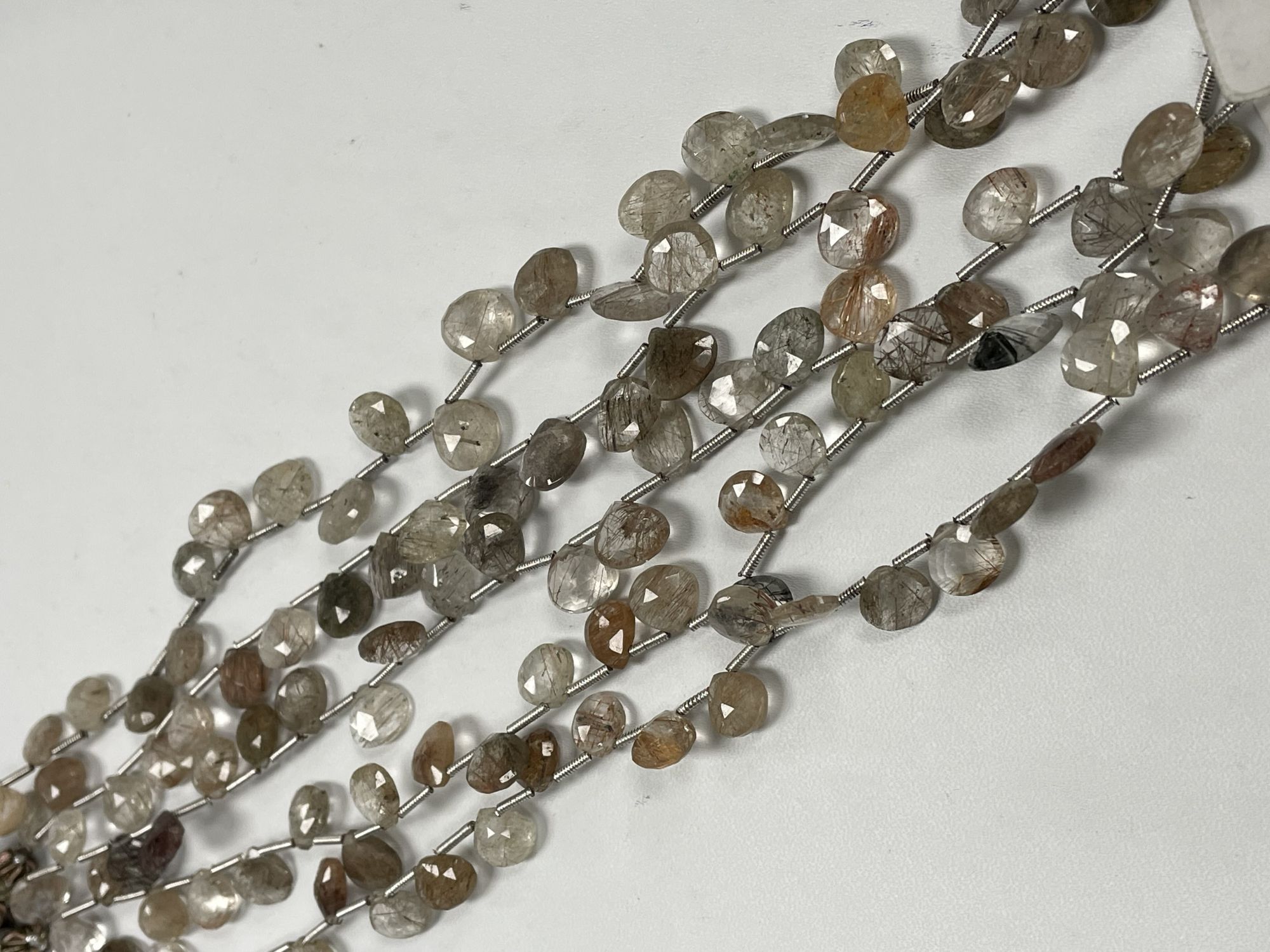 Multi Rutilated Quartz Heart Faceted