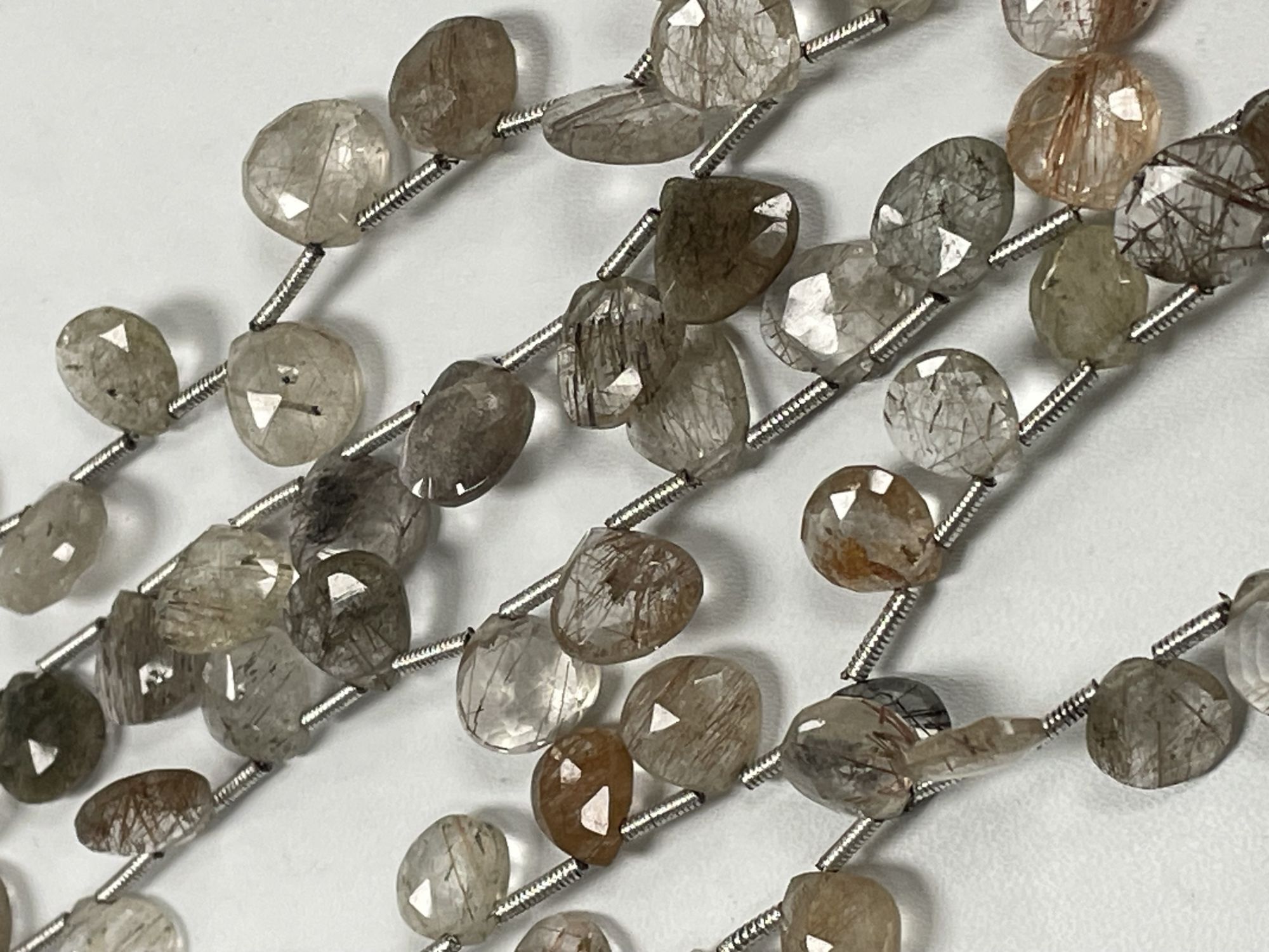 Multi Rutilated Quartz Heart Faceted