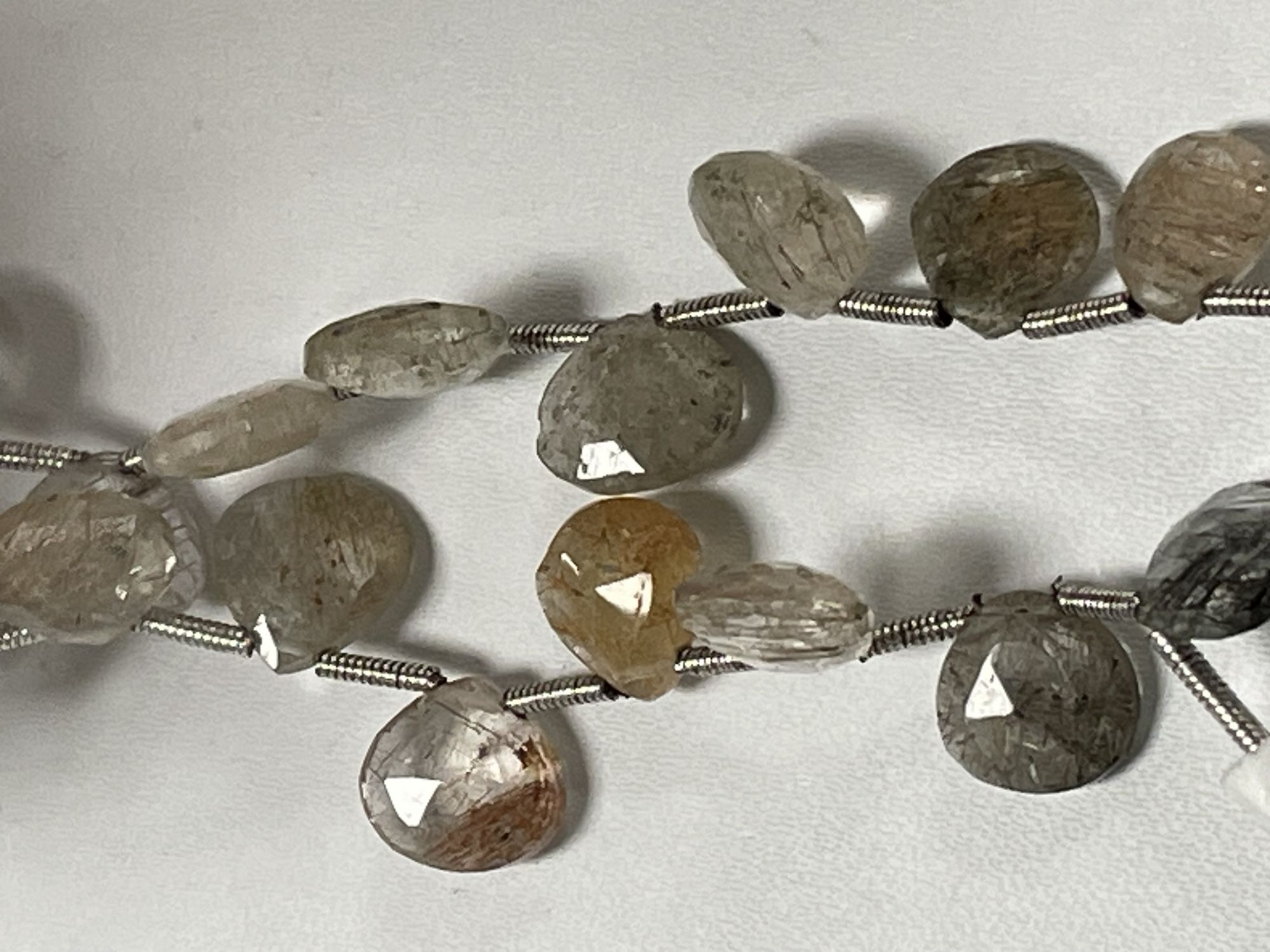 Multi Rutilated Quartz Heart Faceted