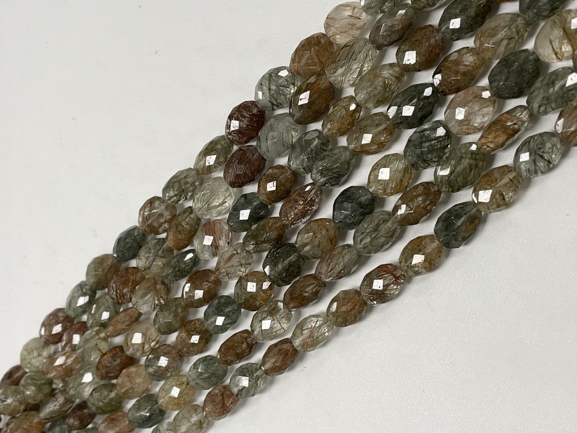 Multi Rutilated Quartz Oval Faceted
