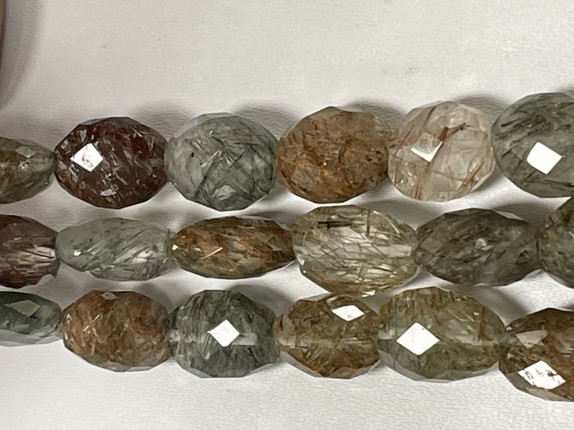 Multi Rutilated Quartz Oval Faceted