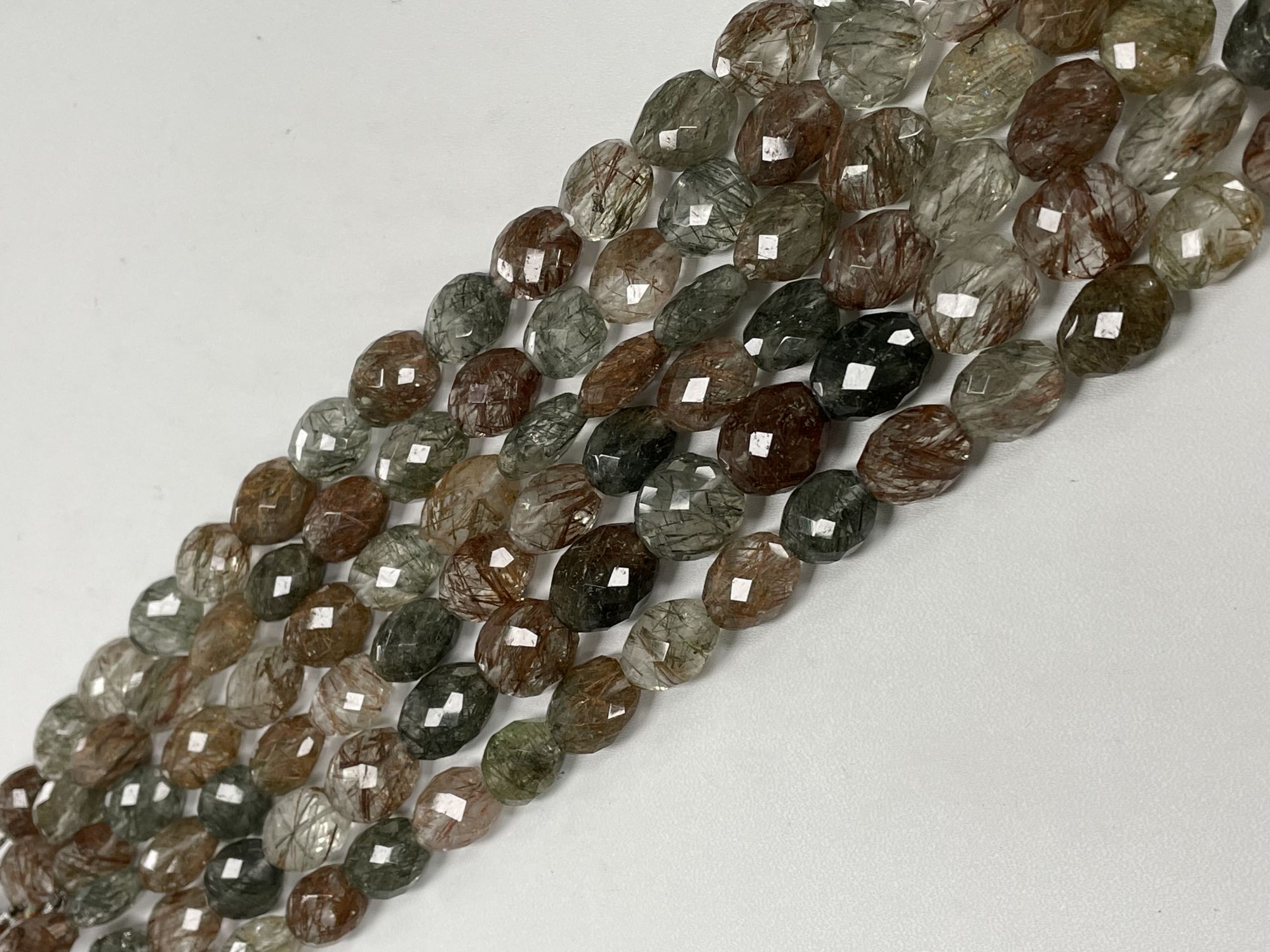 Multi Rutilated Quartz Oval Faceted