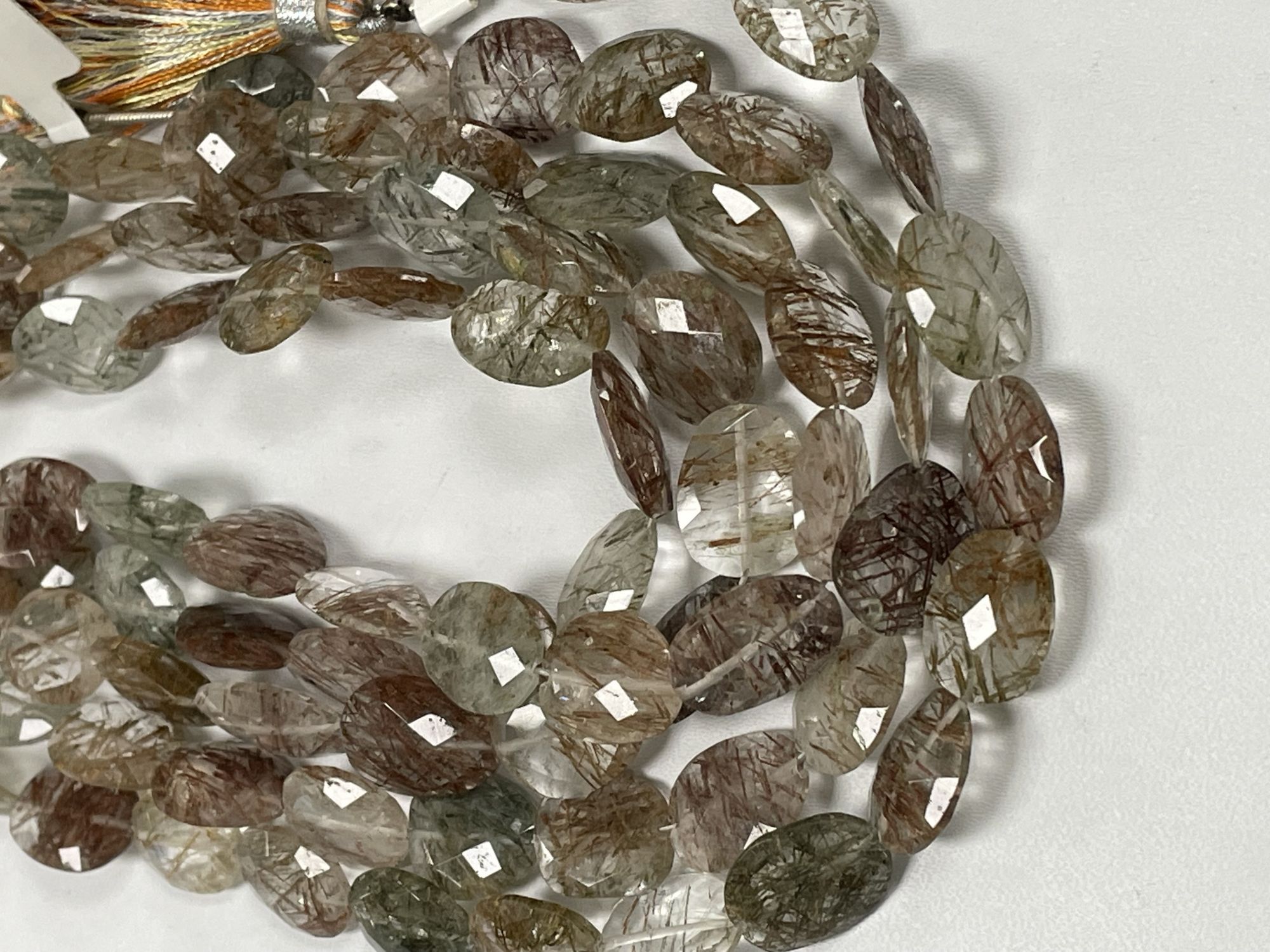 Multi Rutilated Quartz Oval Faceted