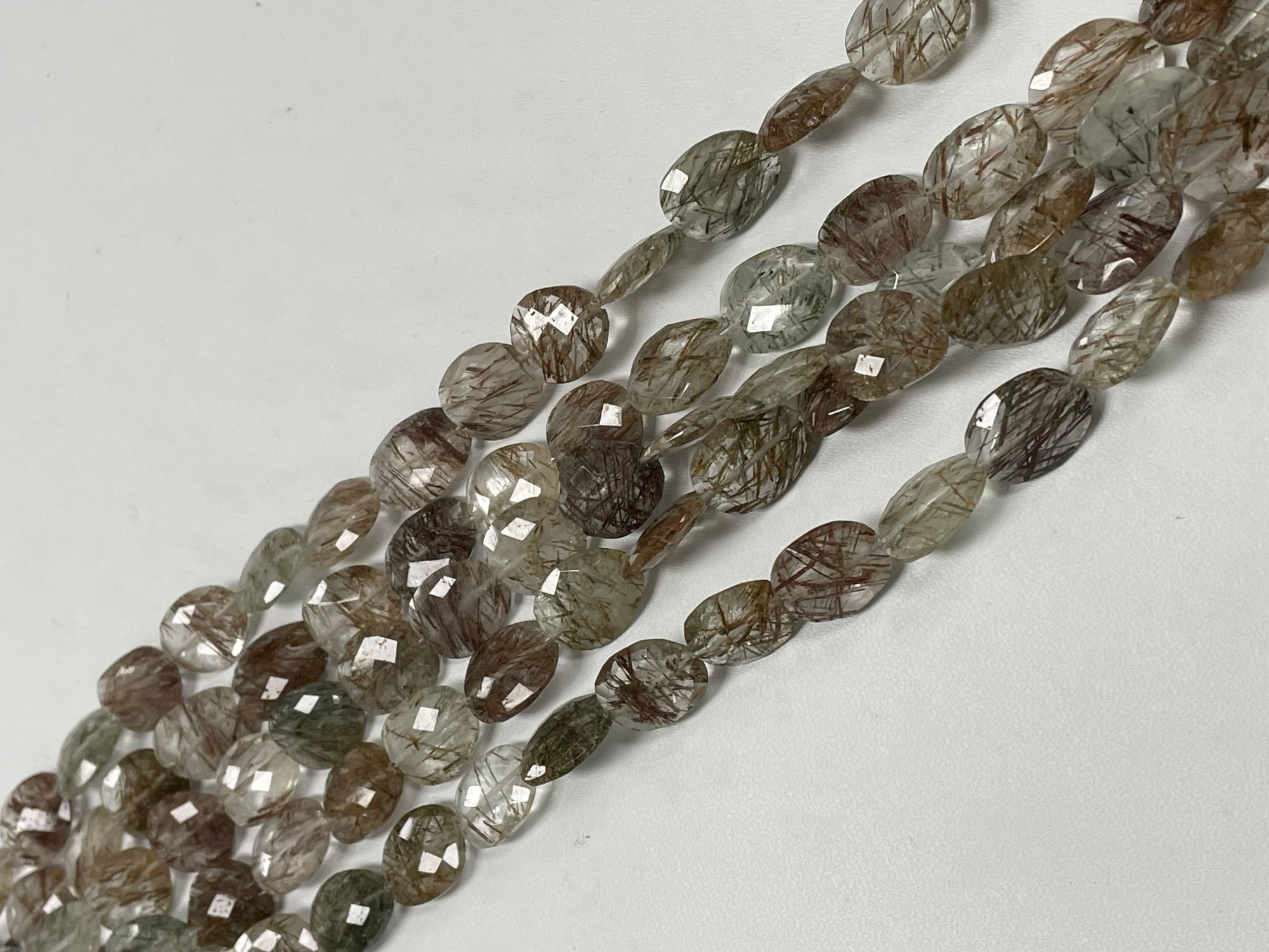 Multi Rutilated Quartz Oval Faceted