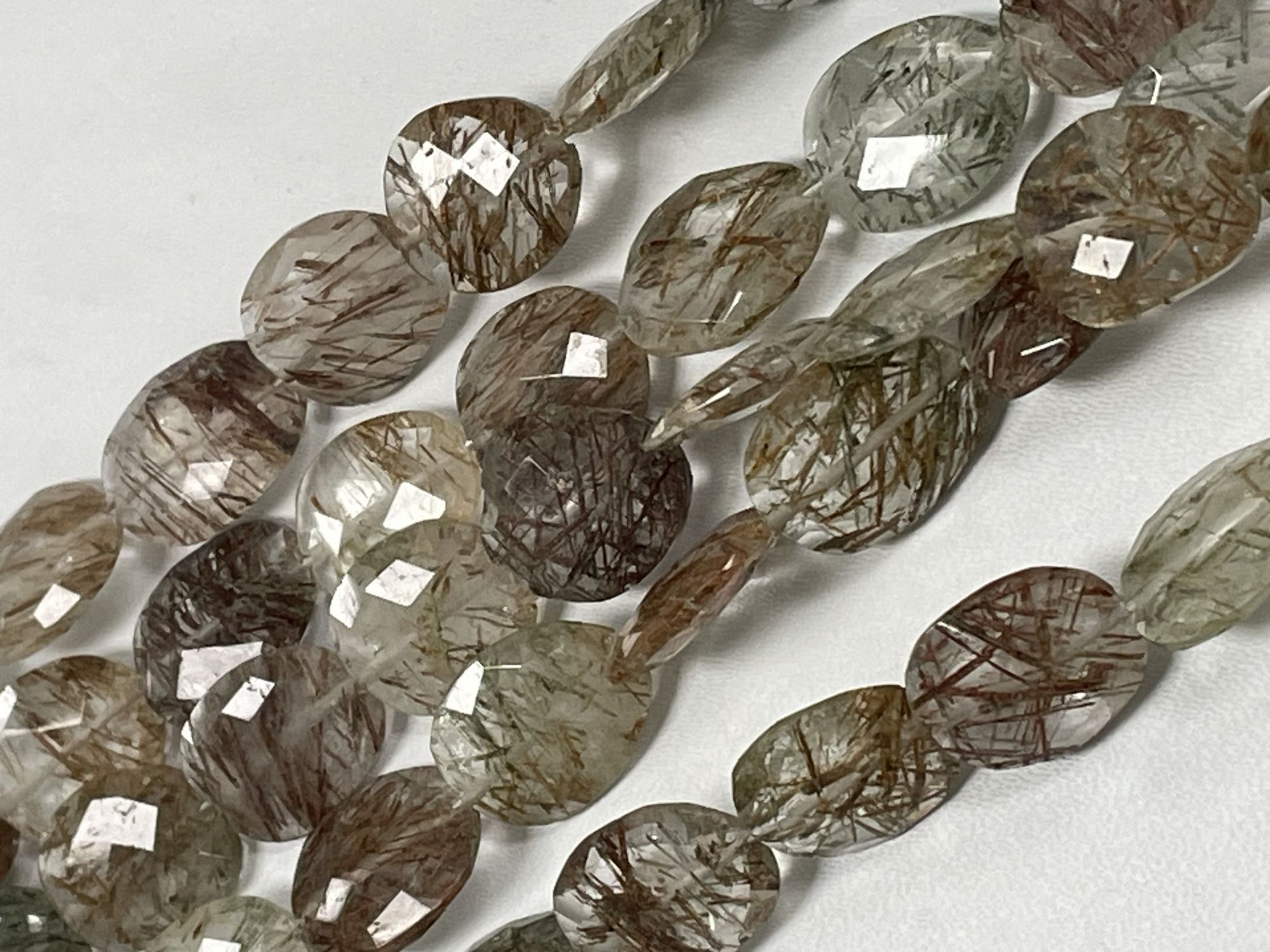 Multi Rutilated Quartz Oval Faceted