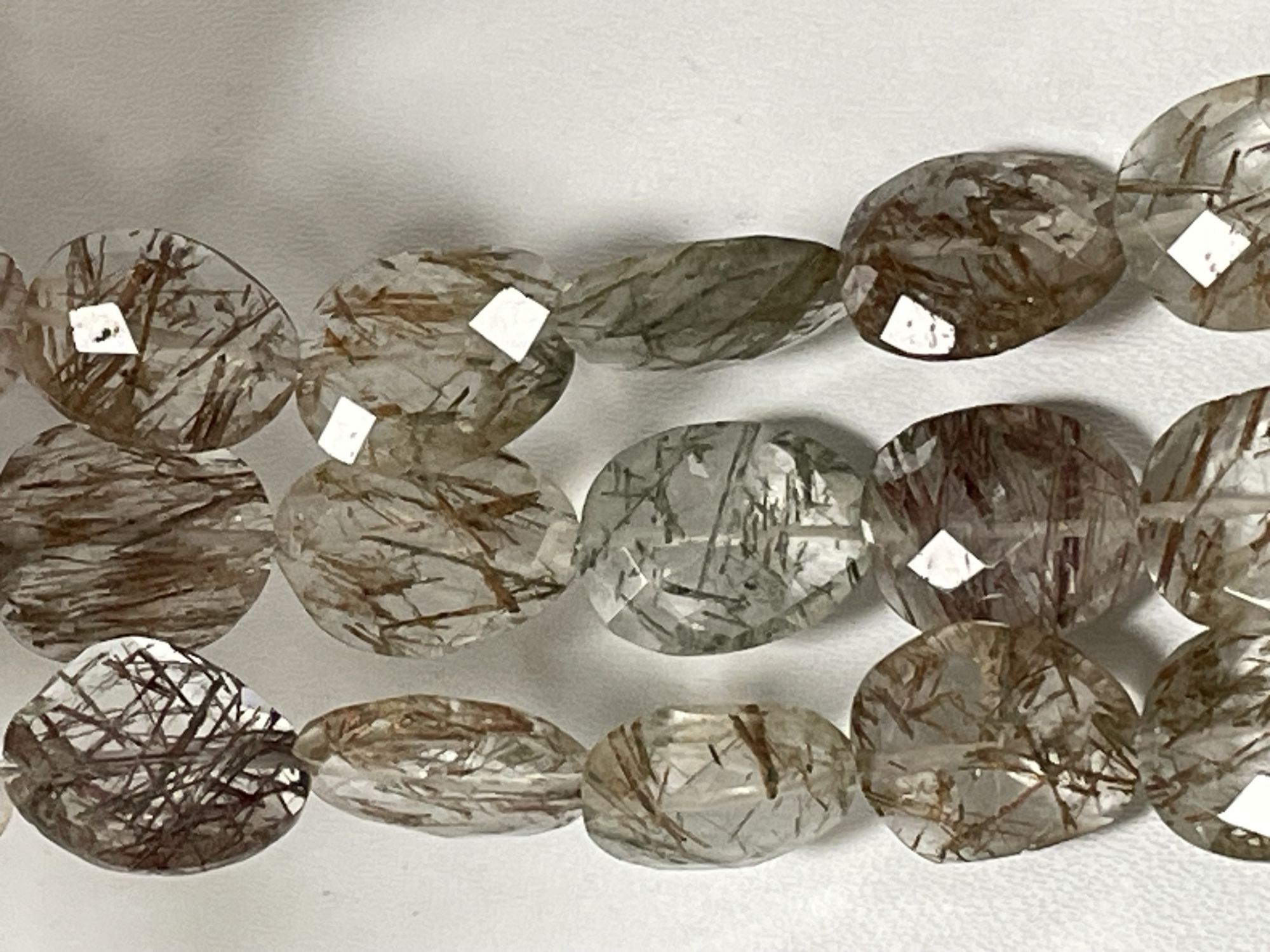Multi Rutilated Quartz Oval Faceted