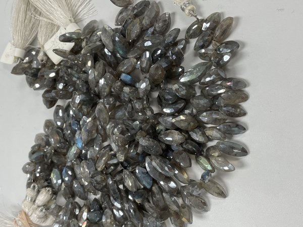 Grey Mystic Labradorite Marquise Faceted