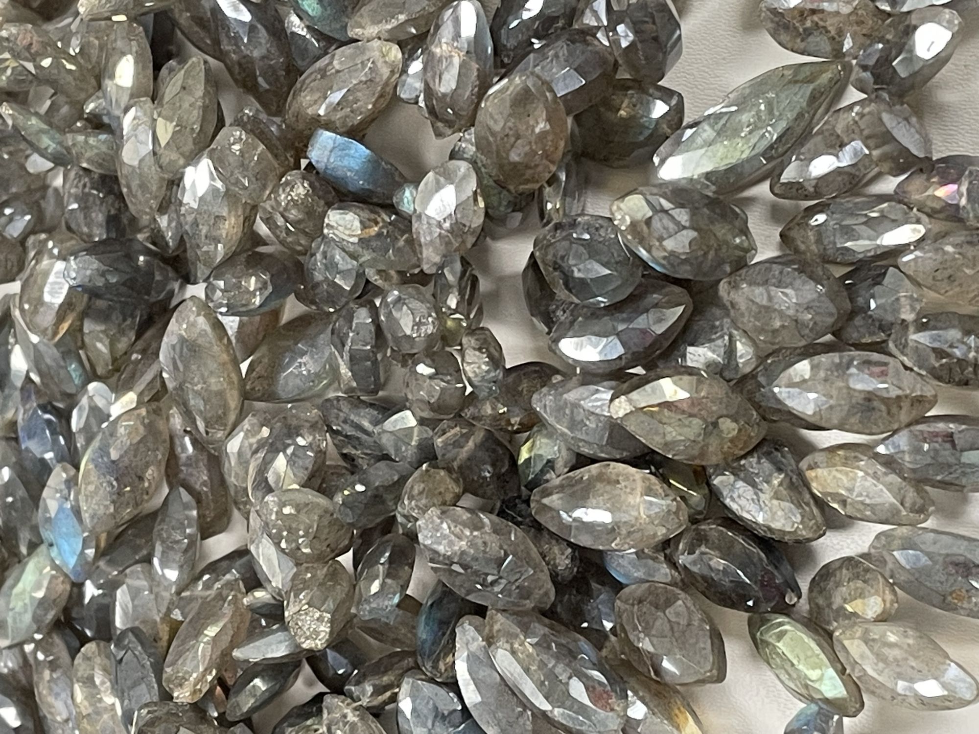 Grey Mystic Labradorite Marquise Faceted