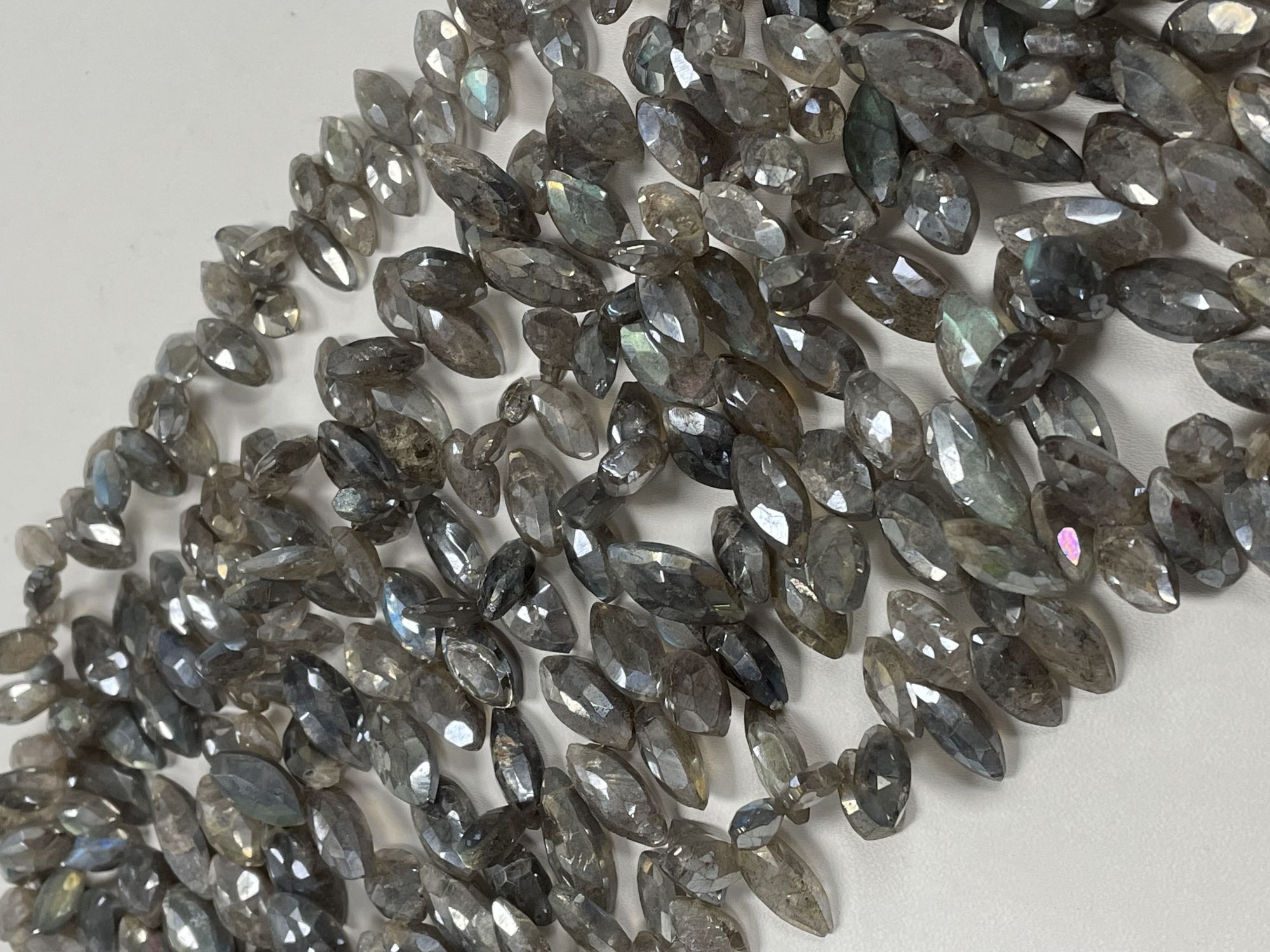 Grey Mystic Labradorite Marquise Faceted