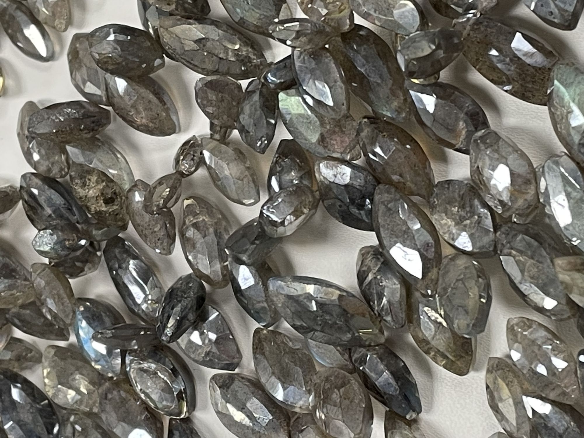 Grey Mystic Labradorite Marquise Faceted