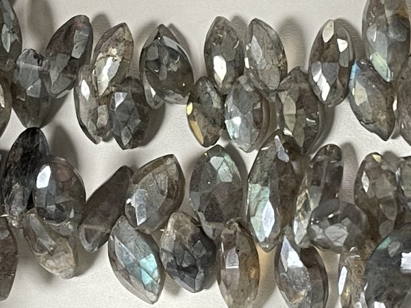 Grey Mystic Labradorite Marquise Faceted