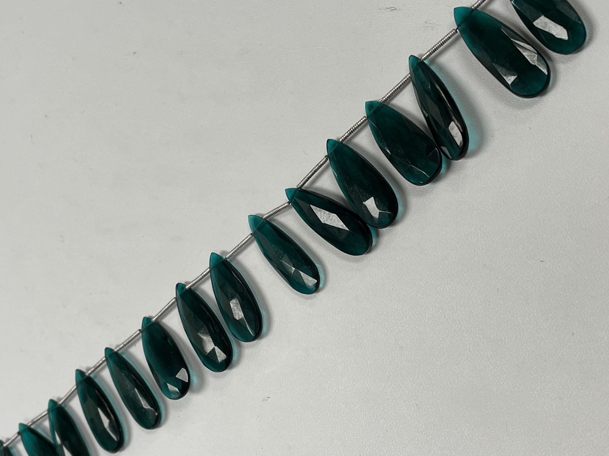 Teal Hydro Quartz Long Pear Faceted