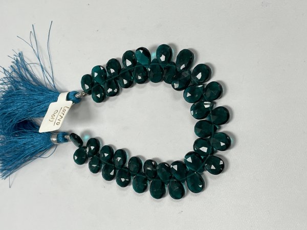 Teal Hydro Quartz Pear Faceted