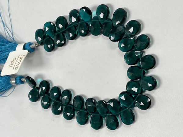 Teal Hydro Quartz Pear Faceted