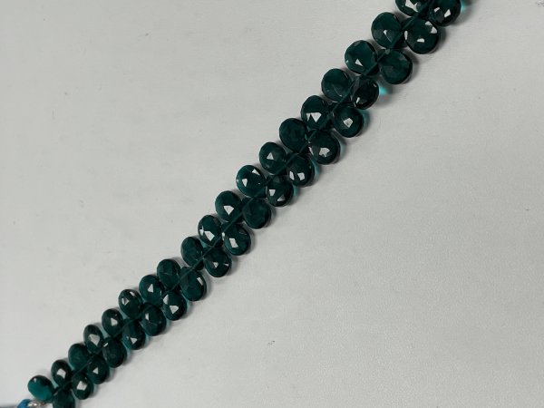 Teal Hydro Quartz Pear Faceted