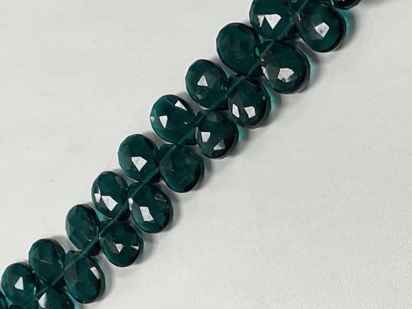 Teal Hydro Quartz Pear Faceted