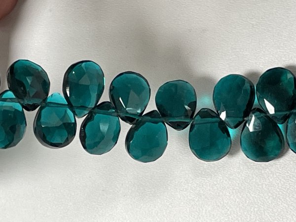 Teal Hydro Quartz Pear Faceted