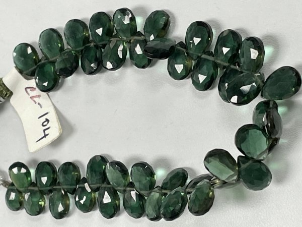 Olive Green Hydro Quartz Pear Faceted