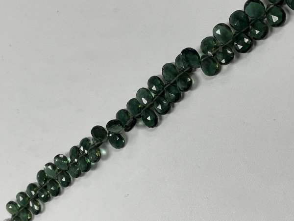 Olive Green Hydro Quartz Pear Faceted