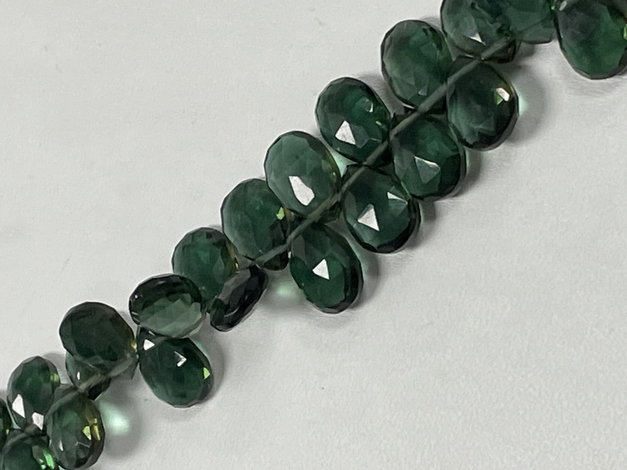 Olive Green Hydro Quartz Pear Faceted