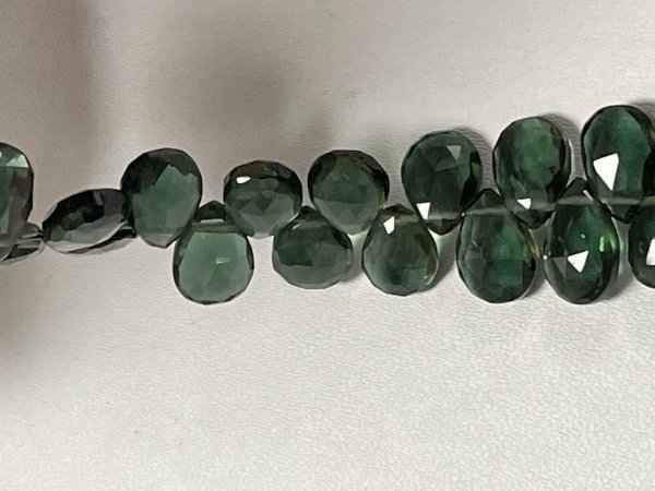 Olive Green Hydro Quartz Pear Faceted
